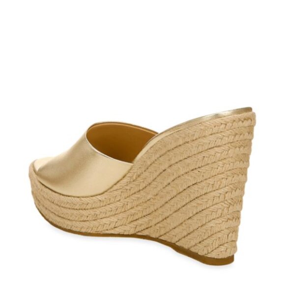 Veronica Beard 'Dali' Metallic Leather Espadrille Sandals, Platinum - Picture 3 of 4